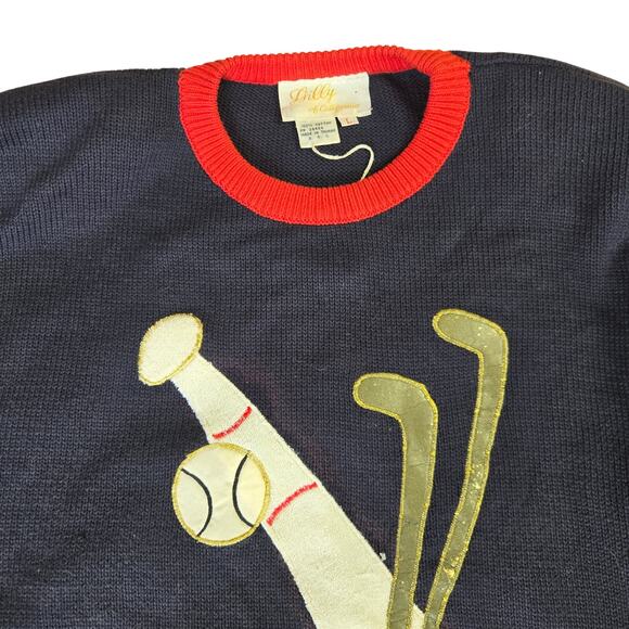 Lilly of California Womens Vintage 70s Deadstock Preppy Old Money Golf Sweater L - Picture 2 of 11